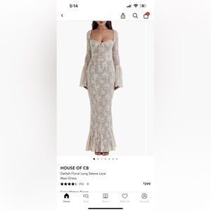 House of CB White Floral Lace Maxi Dress